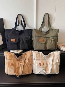 New Fabric Bag With Artistic Style, Lightweight Tote Bag, Large Capacity Commuting Single Shoulder Handbag, Versatile Casual Bag - Multicolor - View 11