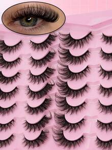 14 Pairs Of Messy Natural Cat Eye Eyelashes Transparent Eyelashes Cat Eye Look Slender Eyelashes Eye End Slender Full Strips Soft Natural Realistic False Eyelashes - View 6