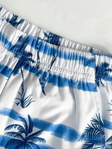 1 chiếc quần short đi biển dáng rộng thoải mái cho bé trai/thanh thiếu niên, đa năng cho mặc hàng ngày và đi nghỉ mát. - trắng - Xem 4