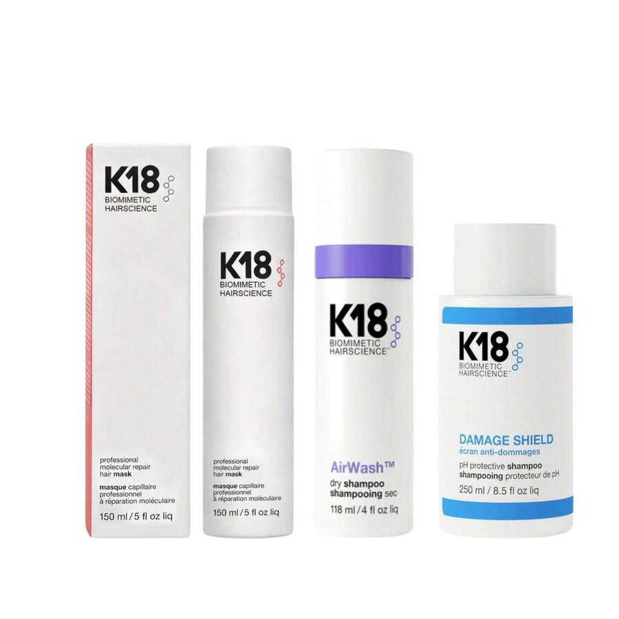 K 18 Triple Revitalizing Set: Conditioner + Hair Mask & Leave-In Shampoo. Repairs Dry Or Damaged Hair With A Lightweight Formula. The Conditioner Reverses Damage Caused By Bleaching And Coloring. - 滋養 - 查看 1