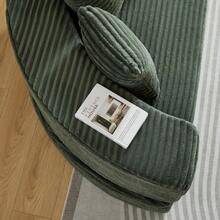 A Versatile Two-In-One Sofa Bed, Ideal For Small Spaces, That Can Be Used As Both A Semi-Circular Sofa And A Round Chaise Longue. The Armrests Feature Fabric Pockets. - Dark Green - View 6