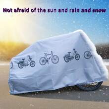 1pc Premium Bicycle Cover, Universal Bicycle Cover With Black Bicycle Silhouette Design, For Outdoor Parking, Rainproof, Long-Term Sun Protection, Foldable Storage, Bicycle Dust Cover, Bicycle Accessories - Multicolor - View 3