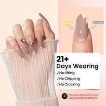 Beetles HEMA-Free Hard Gel For Nails - 9 In 1 Clear & Jelly Nude UV LED Sculpting Gel, Nail Extension & Repair With Flat Brush, High Hardness Manicure For Pros & Women - 4Pcs 15g HEMA-Free Neutrals - 查看 4