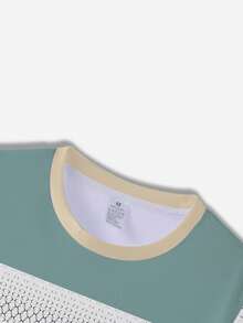 Korean Style American Streetwear Men's Mixed Color Casual Short Sleeve Shirt With Printed T-Shirt, Breathable Fabric For Comfortable Wear - Multicolor - View 4