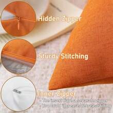 Almohadas de 18 x 18 pulgadas almohadas impermeables al aire última intervensión con insertos almohadas decorativas cuadradas para muebles de patio jardín sofá hogar naranja juego - Naranja - Ver 5