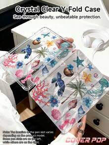 椰子、椰子树、芙蓉花图案保护套，适用于 iPad Air 8 (M4) 2026 (11 英寸)、Air 8 (M4) 2026 (13 英寸)、2025 款第 11 代 (A16) 11 英寸、Apple Air 11 (2025)、2022 款第 10 代 10.9 英寸，带 Apple Pencil 插槽、三折支架、自动唤醒/睡眠功能，是返校、情人节、节日送礼佳品。 - 彩色 - 查看 3