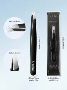 Pinzas para cejas de acero inoxidable SHILING, herramienta negra para eliminar el vello de las cejas - Ver 3