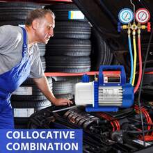 4 CFM 1/3HP Vacuum Pump HVAC Manifold Gauge Set AC A/C Refrigeration Kit US - Combo Air Vacuum Pump - View 5