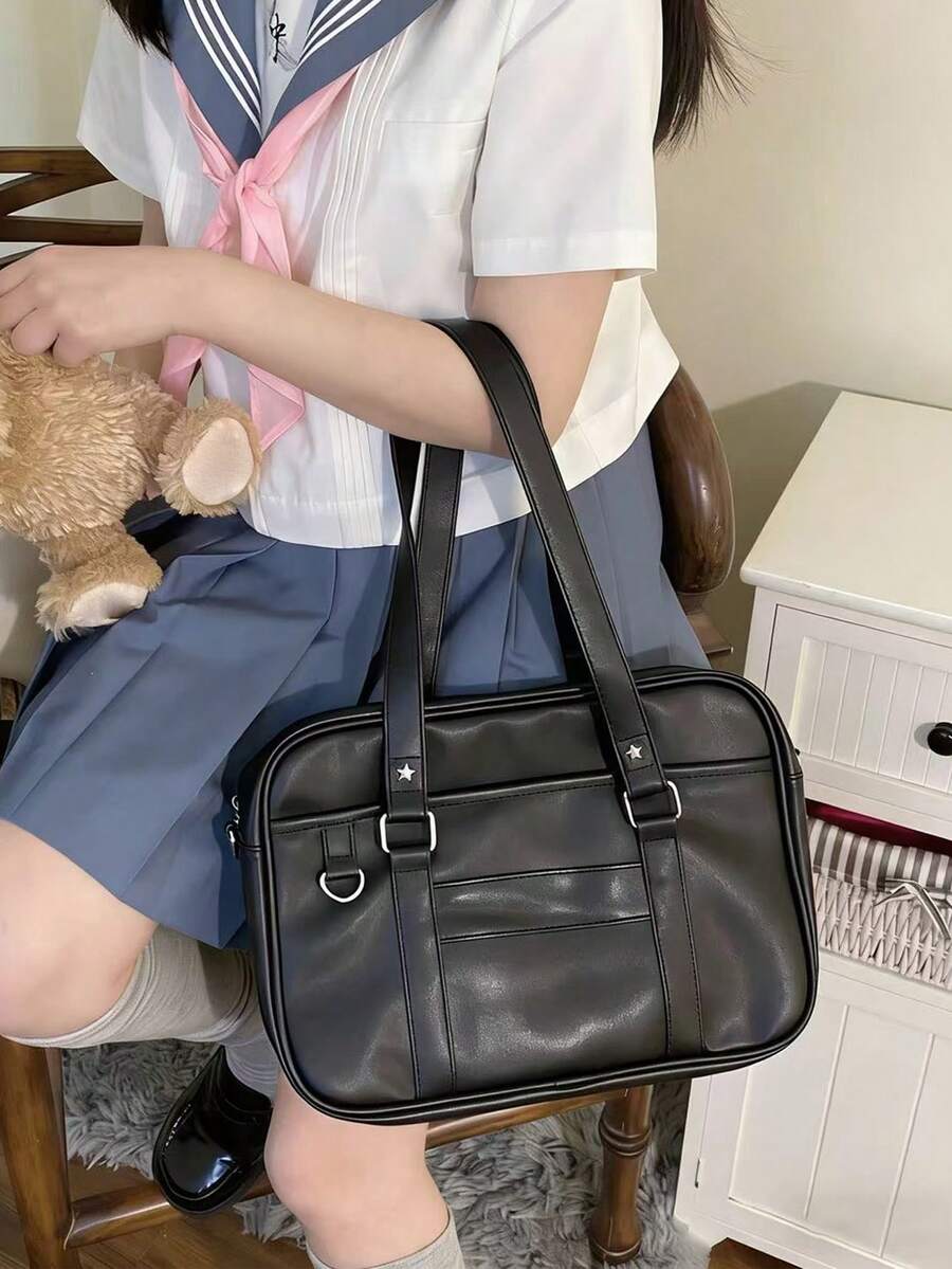 Bolso de mano tipo almohada de estilo coreano, bolso de hombro retro, bolso de gran capacidad para ir al trabajo o de viaje, sin colgante incluido (el colgante es solo para propósitos de estilismo)