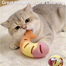 虾形猫咪磨牙玩具，宠物漏食玩具，缓解无聊，可漏食，耐用易清洁 - 查看 6