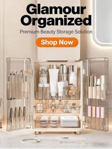 Hộp đựng đồ trang điểm, bàn làm việc chống bụi, tủ đựng đồ chăm sóc da, tủ đựng đồ trang điểm có ngăn kéo, dung tích lớn - Nhiều màu - Xem 10