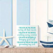 Beach Decor Wooden Box Sign, Summer Beach Desk Decoration For Home Bedroom Bathroom, Beach Room House Ocean Coastal Sea Decor, Beach Gifts For Women Men, I Believe In The Ocean 5X5 Inch - 1PC - View 6