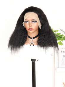 Tóc giả pha trộn giữa tóc thật và tóc tổng hợp dành cho nữ, kiểu tóc Yaki xoăn thẳng, không cần keo dán, kích thước 13x4, đã được tỉa sẵn tóc con, mật độ 180%, kiểu Yaki, dài từ 8-16 inch (Tóc giả pha trộn - sự kết hợp giữa tóc thật và tóc tổng hợp)/Tóc giả pha trộn giữa tóc thật và tóc tổng hợp dành cho nữ/Tóc giả pha trộn giữa tóc thật và tóc tổng hợp có ren phía trước/Tóc giả không cần keo dán/Nút thắt đã được tẩy trắng/Đã được tỉa sẵn/Tóc giả ren/Nâng cấp diện mạo của bạn/Tăng sự tự tin/Món quà hoàn hảo - SNatural - Xem 8