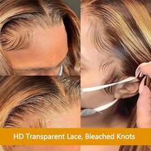 Uveous 4/27 Highlight Short Bob Body Wave Wigs Human Hair 13x4 Honey Blonde Lace Front Wig Human Hair Ombre Body Wave Short Human Hair Wig - S4/27 - 查看 3