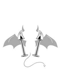 2PCS Devil Horns Earring Helix Piercing Ear Piercing Stainless Steel Ear Stud Cartilage Conch Body Piercing - Silver - View 2