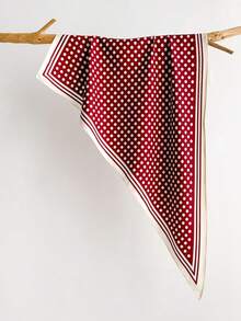 1件佩斯利花纹印花仿丝方巾，多功能围巾、头巾、披肩，男女皆宜 - 白色 - 查看 3