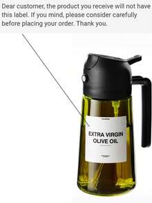 Premium Olive Oil Refillable Bottle, UV-Blocking Glass To Preserve Flavor, Dual-Use Sprayer & Pourer, Comes With Opaque Label, Splash-Proof, Suitable For Kitchen & Outdoor Cooking, Multiple Colors - View 8