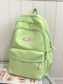 Ny ryggsäck i avslappnad stil, lämplig för gymnasieelever, högskolestudenter, stor kapacitet, flera fickor, multifunktionell, mångsidig - Multifärgad - Visa 6