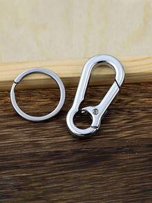 1 pieza Clip de cinturón universal para hombres y mujeres, llavero de metal con doble anillo creativo para llaves de coche, llavero simple - Multicolor - Ver 9