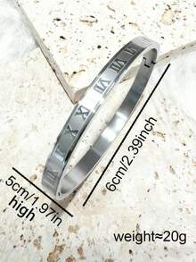 5件套简约优雅奢华闪亮星形手镯，高端钛钢手镯，女士款 - 銀色 - 查看 6