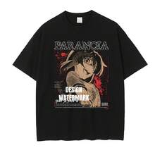 Nuevas camisetas populares y a la moda: Camiseta "Crows Cry" con estampado vintage lavado, estilo retro americano, con la imagen de Koito Rika y Ryuna, de manga corta y corte holgado. - 1. Angustiado - Ver 11