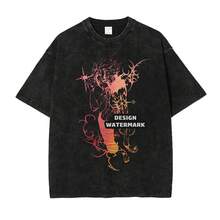 Nuevas camisetas populares, DANDADAN estilo retro americano estampado y desgastado, DANDADAN ropa de hombre ultra-cool de manga corta y corte holgado. - 1 - Ver 9