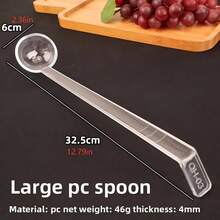 2支装 1盎司迷你汤匙，7.87英寸，透明塑料长柄，非常适合盛放酱汁、汤、蘸酱、潘趣酒、肉汁、鸡尾酒、果汁——派对必备 - 白色 - 查看 9