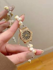 Fashionable Design Women's Quartz Watch Exquisite And Compact Suitable For Daily Matching Birthday/Graduation Gifts Leisure Party Banquets - Gold - View 14