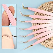 1把高精度睫毛钳，高硬度睫毛接缝钳，防滑防静电，经久耐用，睫毛修剪和接缝工具 - 彩色 - 查看 3