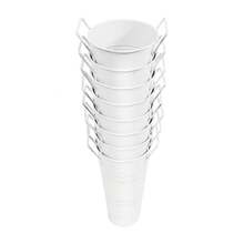 8Pcs White Metal Flower Buckets, Flower Display Buckets, Wedding Flower Display Buckets, Galvanized Metal Vases, 10 Inches Flower Vase With Handles, French Flower Bucket, Rustic Farmhouse Vases For Home Decor Wedding Table Centerpiece - A - 查看 7