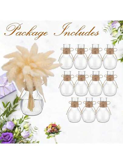 8 Pcs Plastic Bud Vases In Bulk For Table Centerpieces, 4.7in Hyacinth Avocado Growing Bud Vase Bulk, Small Flower Bulb Plant Containers For Wedding Room Table Decorations (Mini Bulb Style)