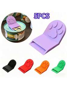 5pcs Can Opener Set, Easily Open Canned Food & Beverages While Protecting Your Nails. Non-Slip Design Suitable For Pet Food Cans. - Multicolor - View 2