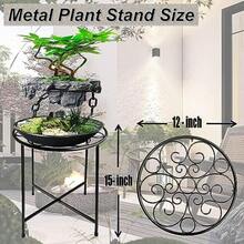 Soporte para plantas paquete de 2 soportes redondos para plantas para interiores y exteriores diseño retro de 15 pulgadas de alto soporte para plantas de interior patio jardín decoración del hogar color negro - negro - Ver 5