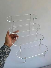 1pc Multi-Functional Transparent Acrylic Tiered Display Stand, Suitable For Perfume And Cosmetic Storage, Home Decor - Multicolor - View 1