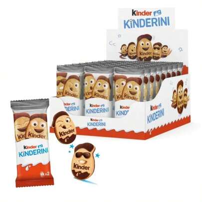  Kinder Kinderini NACIONAL Deliciosas piezas de chocolate con relleno de leche, ideal para niños y amantes del chocolate caja 24U RICO RICO Sabor Garantizado