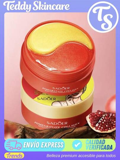 Pack 60 Parches Duales Antiojeras Para Contorno de Ojos Granada Retinol Hidratantes Para Rostro Cuello y Contorno De Ojos