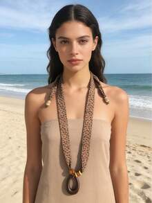 1pc Leopard Print Silk Scarf, Women's Long Elegant Neck Scarf Accessory - Multicolor - View 1