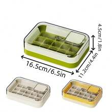 1pc 15-Cavity Ice Cube Tray With Lid, Spill-Proof Leakproof Freezer Mold,Large Capacity Ice Cube Grid For DIY Ice Cubes, Easy Release & Storage Ice Box With Cover,Home Made Ice Block Tray,Perfect For Freezer,Kitchen Bar, Restaurant Use - Multicolor - View 3