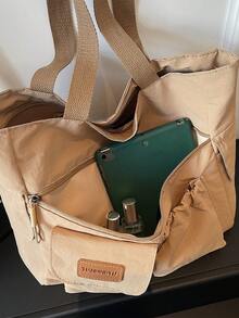 New Fabric Bag With Artistic Style, Lightweight Tote Bag, Large Capacity Commuting Single Shoulder Handbag, Versatile Casual Bag - Multicolor - View 7