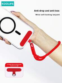 1pc Koolife Woven Phone Lanyard, Short Style, Adjustable Buckle, 360° Rotatable Metal Hook, Anti-Lost Pad, Durable Wrist Strap Suitable For Phone, Keys And Daily Use - Multicolor - View 9