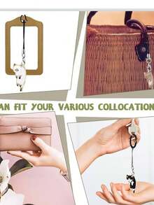 可爱猫咪元素 6 件套卡通猫手机挂件独特动物包包挂饰套装多功能钥匙扣春季生日礼物 - 彩色 - 查看 4