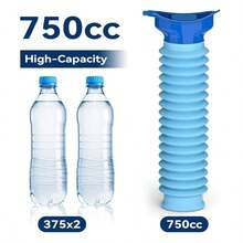 750毫升便携式伸缩小便器,男女通用,可折叠应急厕所,带女性小便装置,防漏无异味旅行小便瓶,适用于露营、徒步旅行、交通堵塞等场合,可调节应急小便器,男女通用车载便携式厕所,可折叠个人移动厕所,小便瓶 - 彩色 - 查看 6