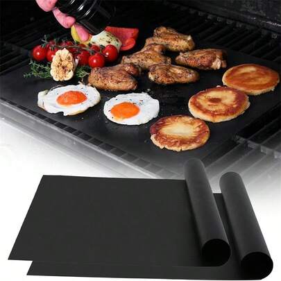 2/5pcs Large Thick Oven Liners, 17"X25", Black Kitchen Accessories To Keep Oven Clean