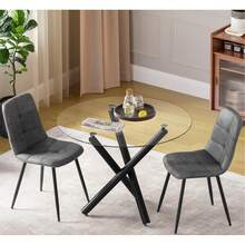 Black Leggings + 2 Gray PU Chairs