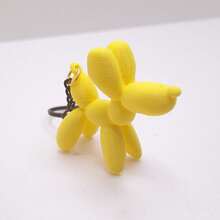 可爱气球狗钥匙扣 | 3D打印迷你雕塑钥匙圈 | 便携轻巧时尚包包挂饰及背包吊坠 - 彩色 - 查看 5