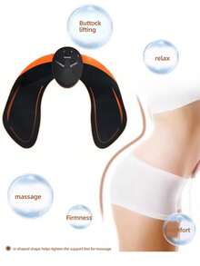 AXH 5-In-1 Wireless Muscle Stimulator: USB Rechargeable, 19 Speed Levels, Full Body Fitness, Abdominal & Glute Training, Myofascial Massage - Black - View 4