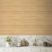1卷光滑木纹纹理自粘墙纸，可撕贴，天然木纹装饰自粘墙纸，适用于卧室、厨房、橱柜、抽屉、架子衬里，防水浴室墙贴 - 黃橡木 - 查看 14