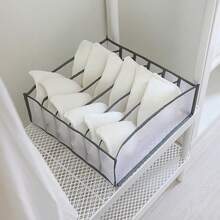 5pcs/3pcs/1pc Underwear Storage Organizer Bags With Drawers And Compartments, Household Wardrobe Storage Bags For Clothes And Socks, Decorated With Mesh Fabric, Suitable For Holiday, Room, Home, Bedroom Decor, Storing Clothes, Pants, Shoes, Jeans, Boots, Skirts - Grey - View 6