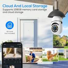 1套无线智能家居安防监控系统，灯泡式安防摄像头，户外5GHz/2.4GHz WiFi IP摄像头，360°全景，移动侦测报警，双向语音，夜视功能 - 彩色 - 查看 11