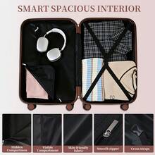 YSTYLE LONG VACATION 5-Piece Travel Luggage Set With ABS+PC Hard Shell Carry-On Suitcase, Spinner Wheels And YKK Zipper With TSA Lock - Pinkish Brown - View 7